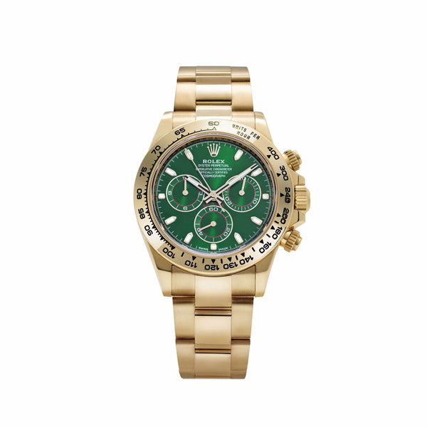 Rolex Cosmograph Daytona 116508 'John Mayer' — Yellow Gold Green Dial